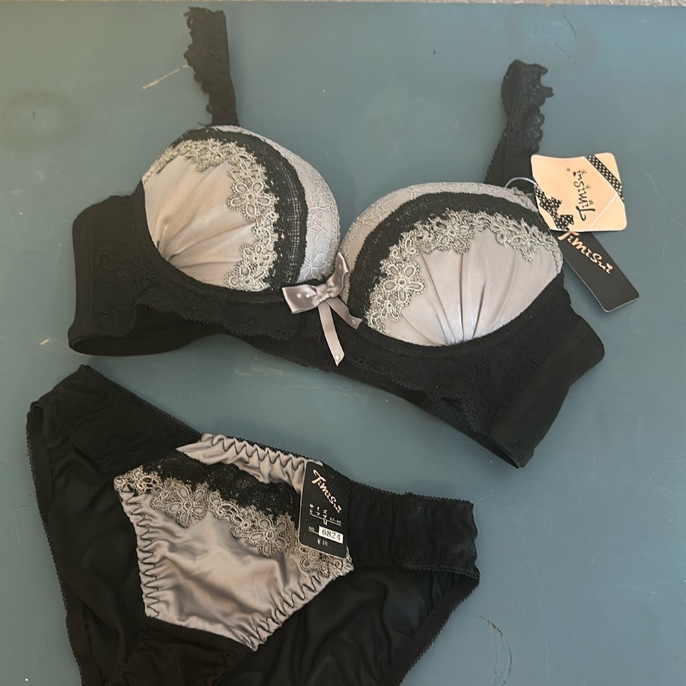 Black and Gray Bra and panty set